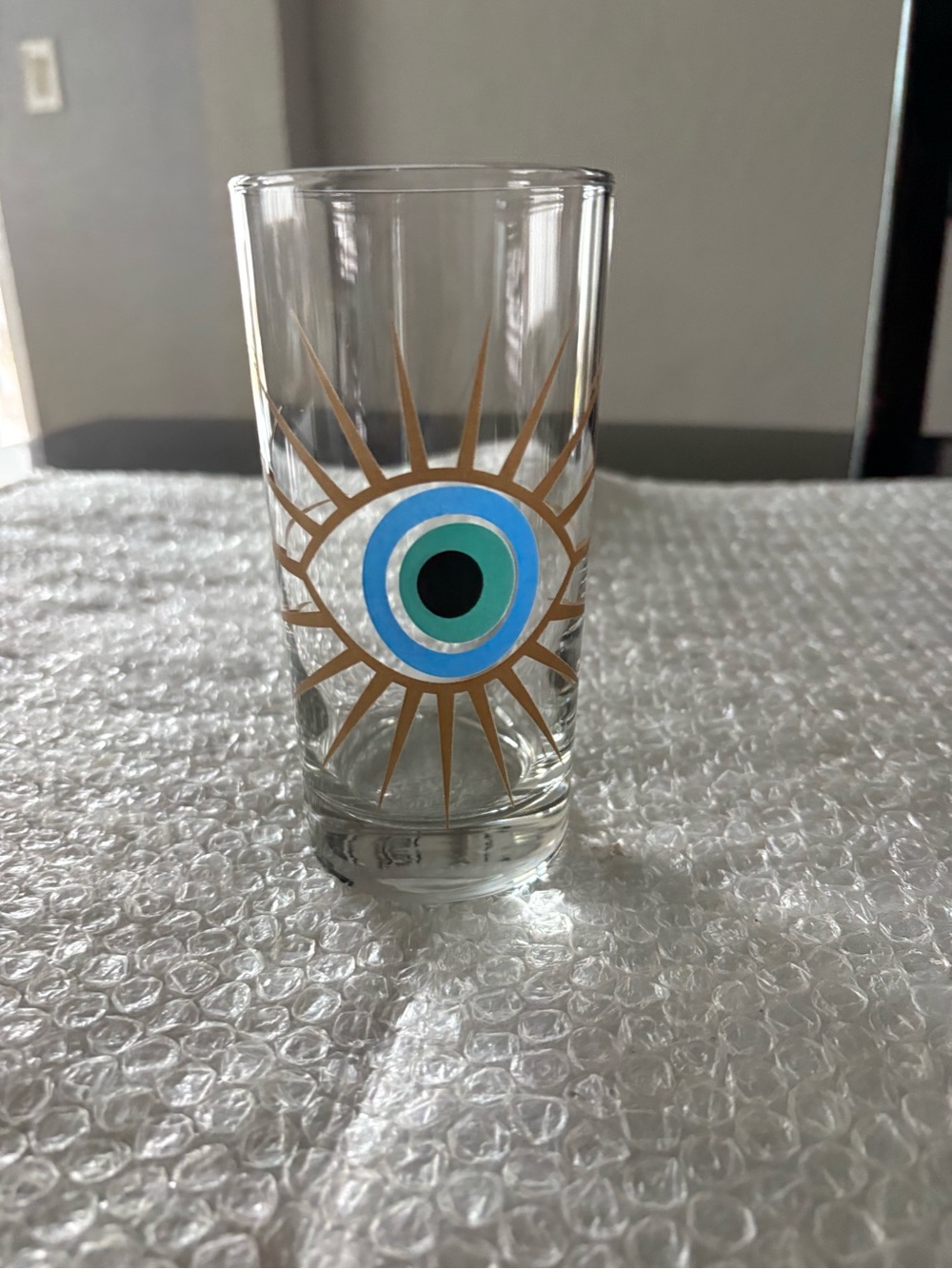 Evil eye drinking glass